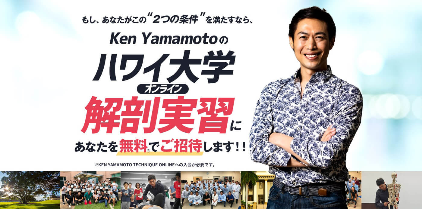 KEN YAMAMOTOのハワイ大学オンライン解剖実習あなたを無料でご招待します！！