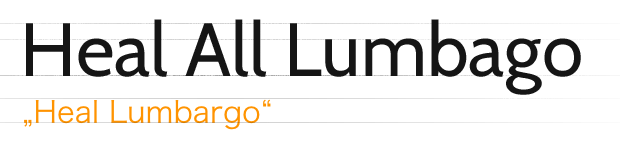Heal All Lumnago